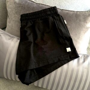 Women’s black Vuori Dream Fabric shorts with pockets